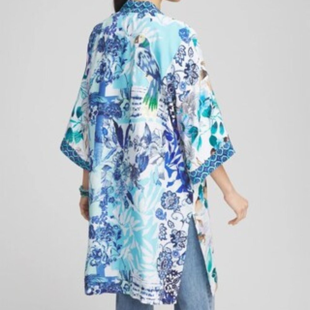 NWT Chico's Gorgeous Island Motif Kimono  size S/M from Current Collection - Picture 4 of 7